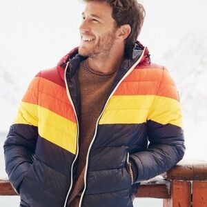 🎁🎄Like New Rare Marine Layer Men's Red/Orange/Yw/Navy Jacket #16431 Size: XXL